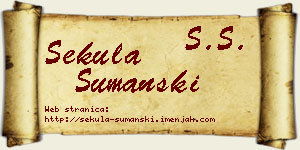 Sekula Šumanski vizit kartica